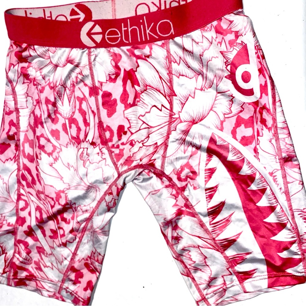 Ethika men’s bomber flam Floral Print Bottoms - Pink medium